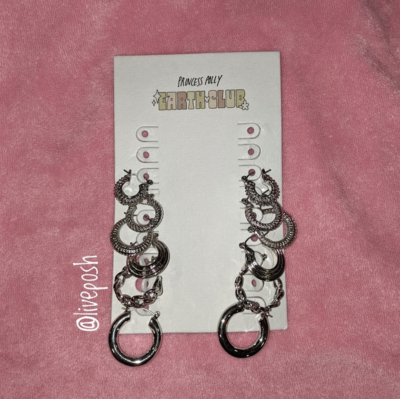 PRINCESS POLLY Silver Earring Pack - Picture 1 of 6
